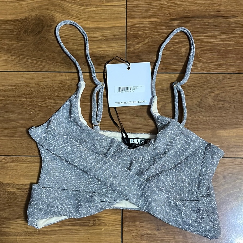 NWT Beach riot Kenzie glitter top size medium